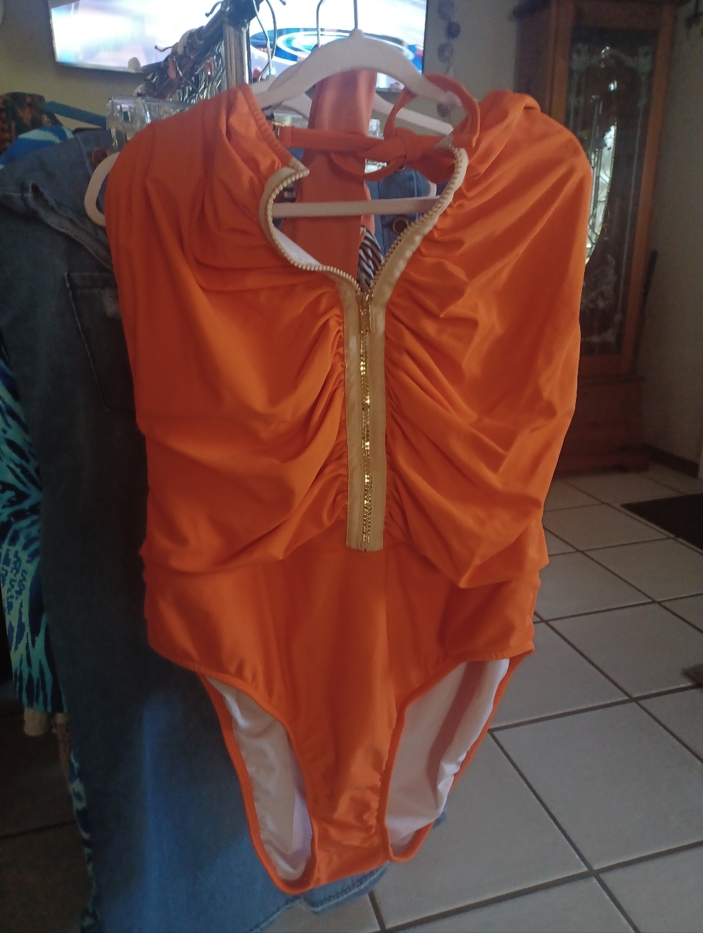 Sports Illustrated Swim Bright Orange One-Piece